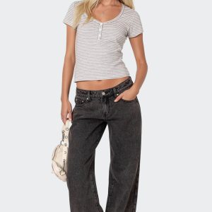 Petite Raelynn Washed Low Rise Jeans
