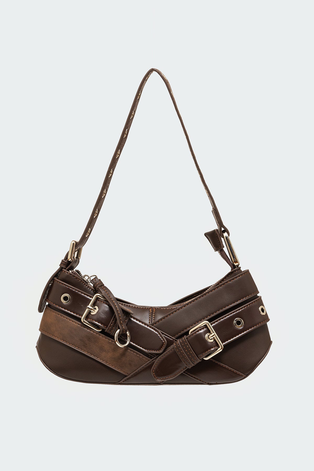Belted Faux Leather Bag - Image 2