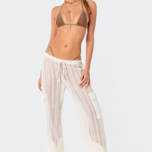 Ines Crochet Low Rise Cargo Pants