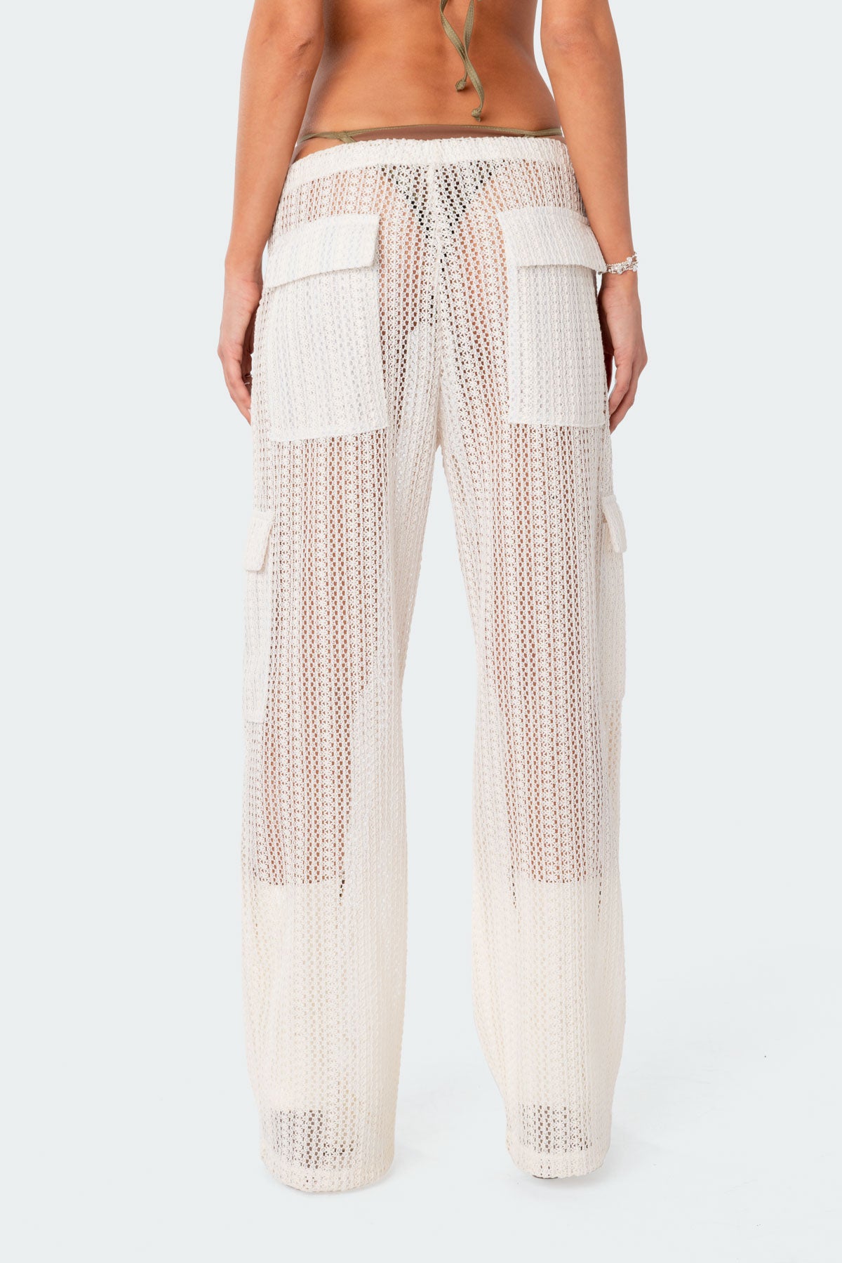 Ines Crochet Low Rise Cargo Pants - Image 4
