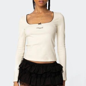 Fragile Square Neck Top