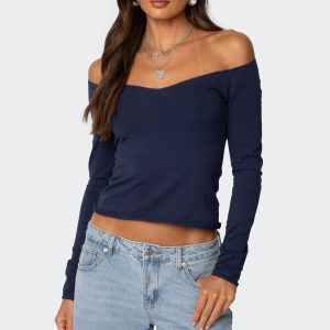 Nattie Off Shoulder V Neck Top