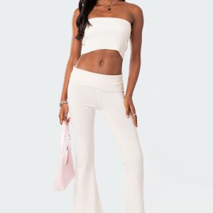 Desiree Knitted Low Rise Fold Over Pants
