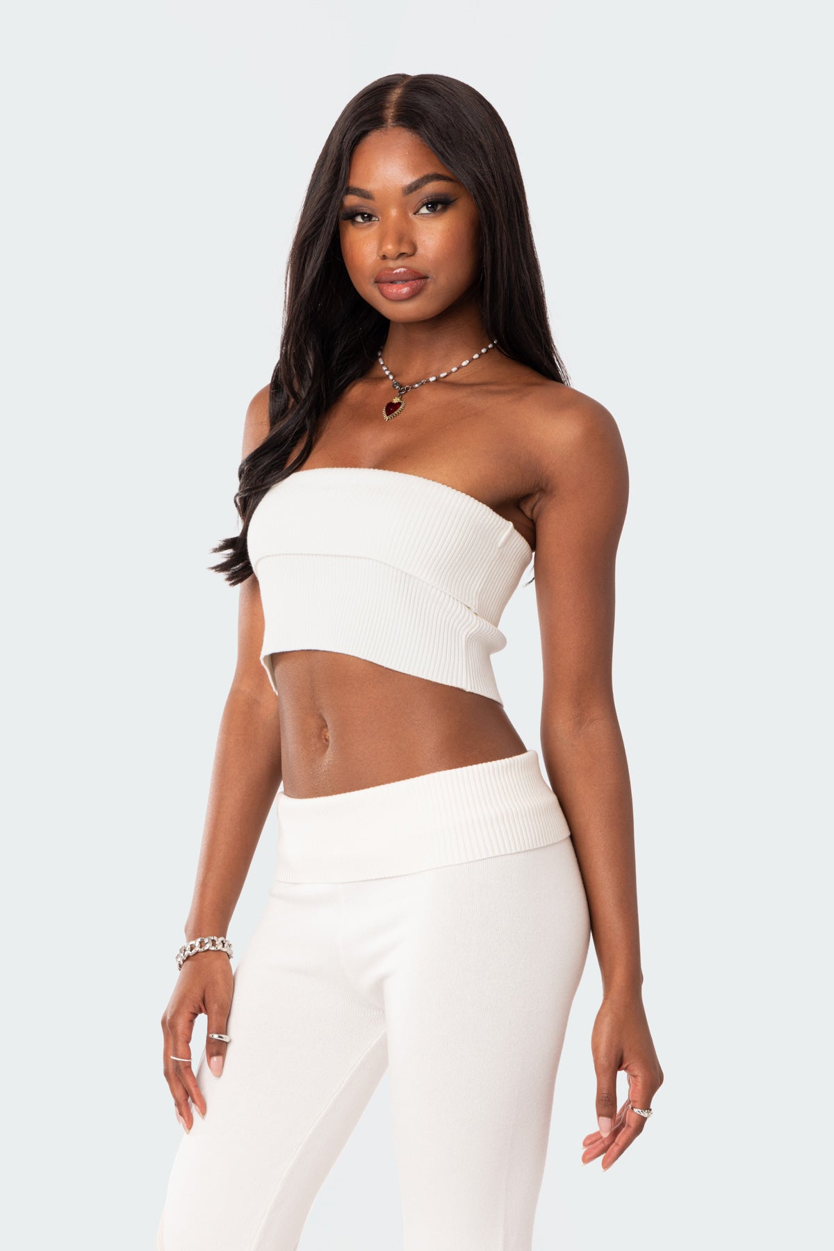 Desiree Fold Over Knit Tube Top - Image 3