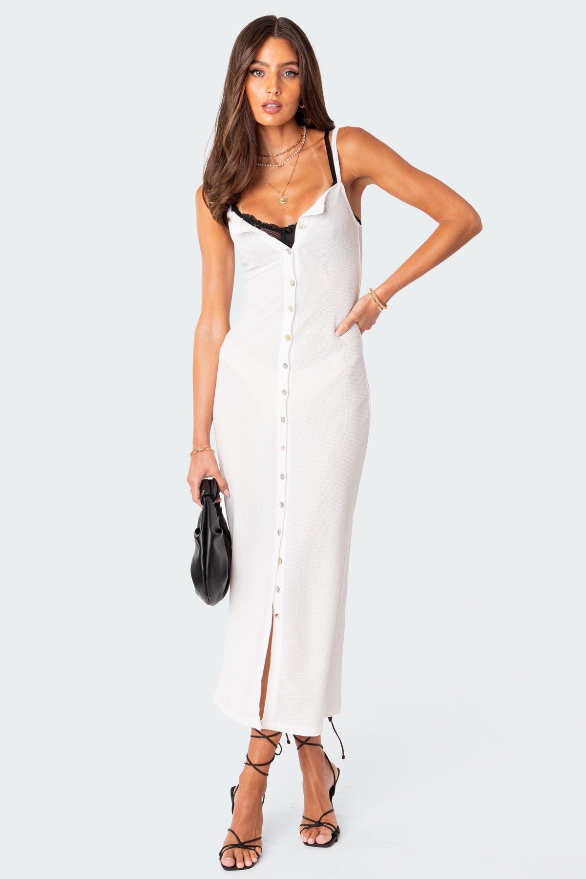 Sable Sheer Button Up Maxi Dress - Image 3