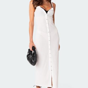 Sable Sheer Button Up Maxi Dress