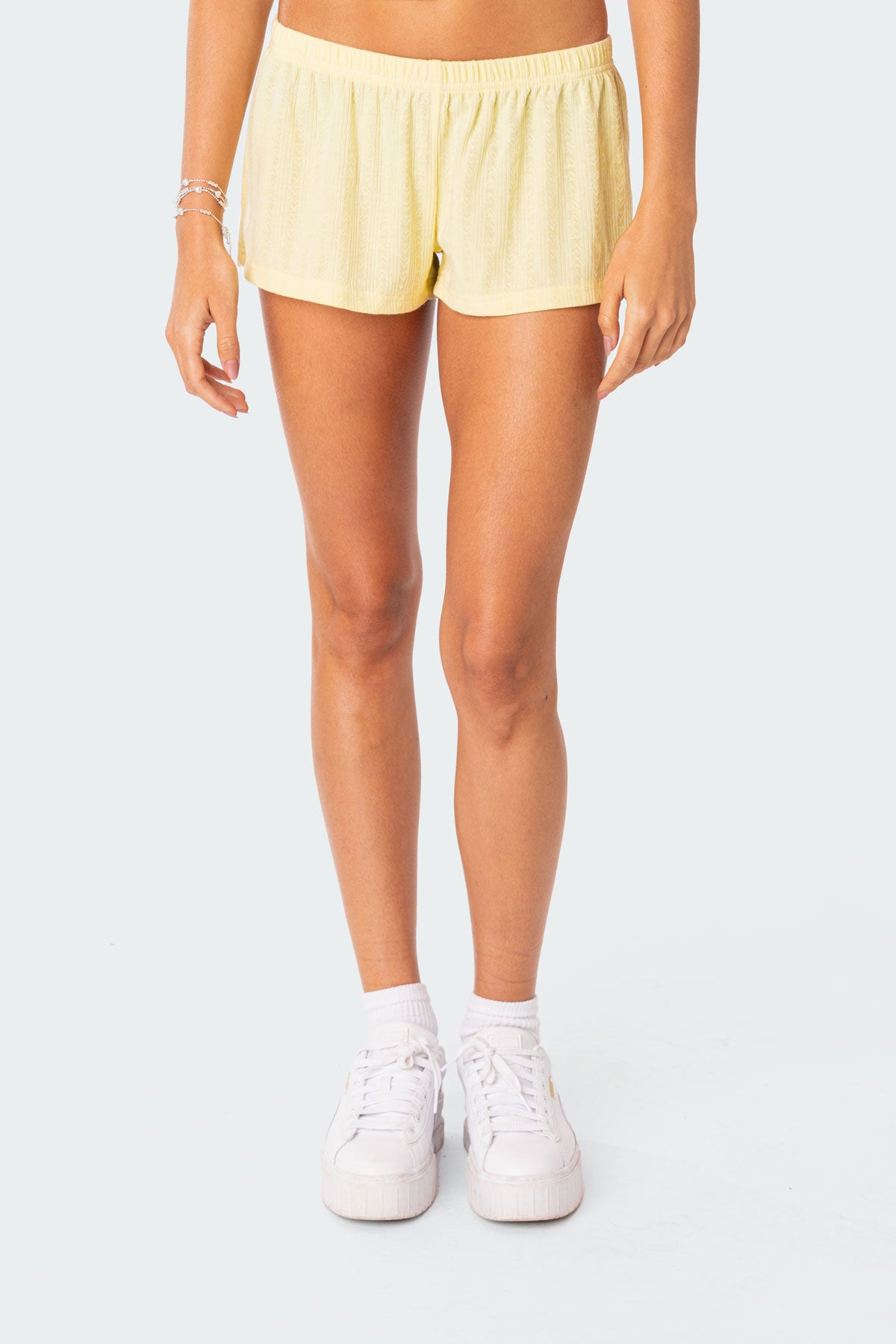 Irene Low Rise Pointelle Micro Shorts - Image 2