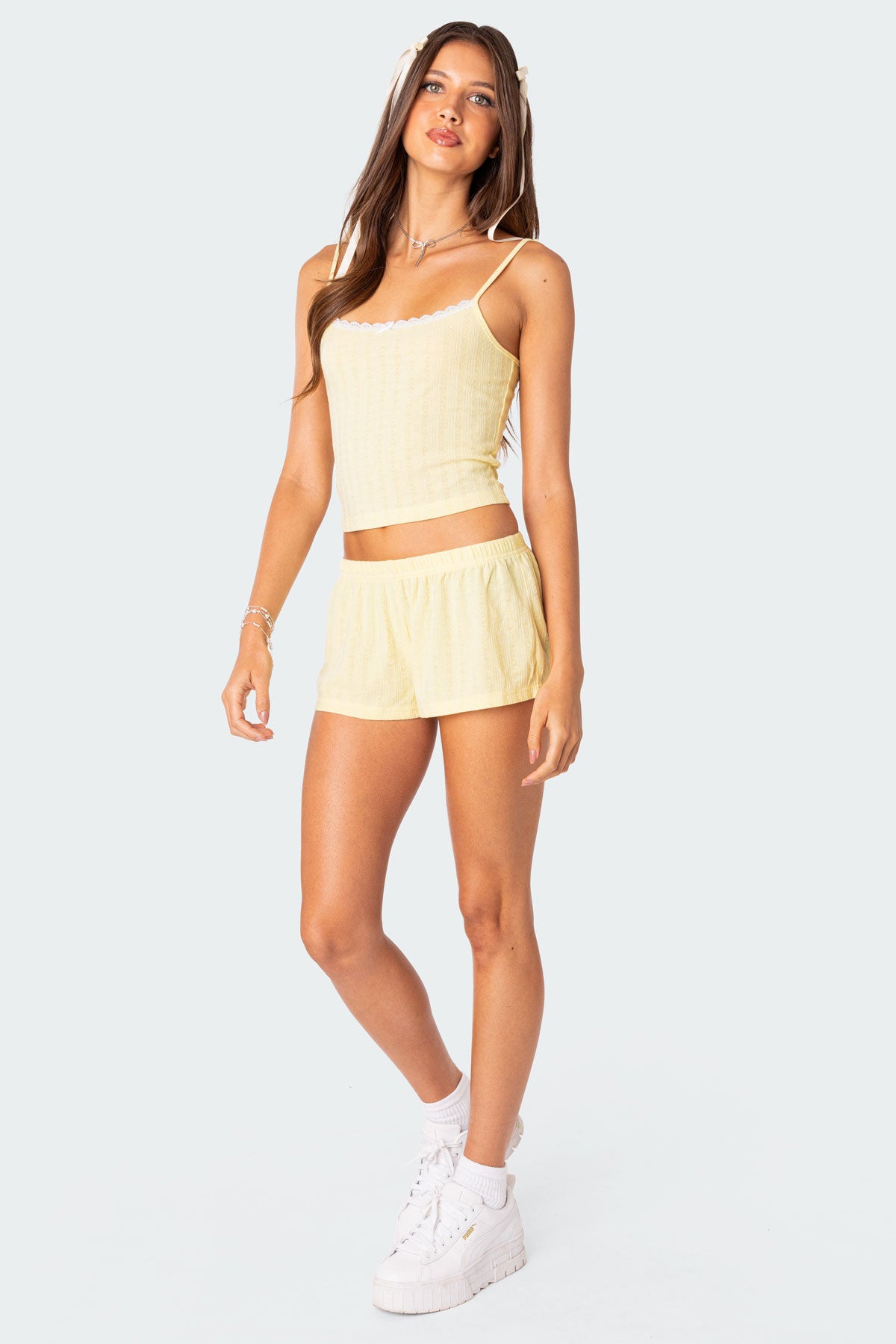 Irene Low Rise Pointelle Micro Shorts - Image 3