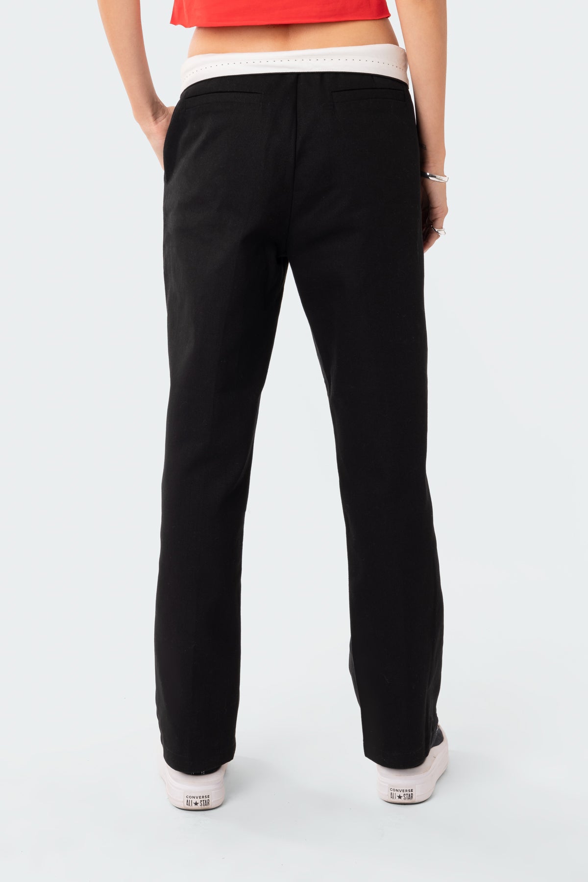 Folded Wide Leg Chino Pants - Image 5