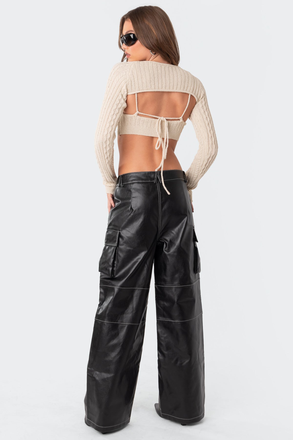 Faye Faux Leather Cargo Pants - Image 5