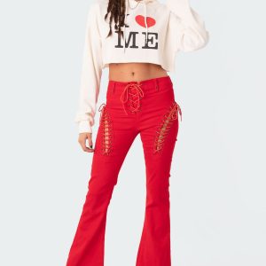 Engine Red Flared Jeans