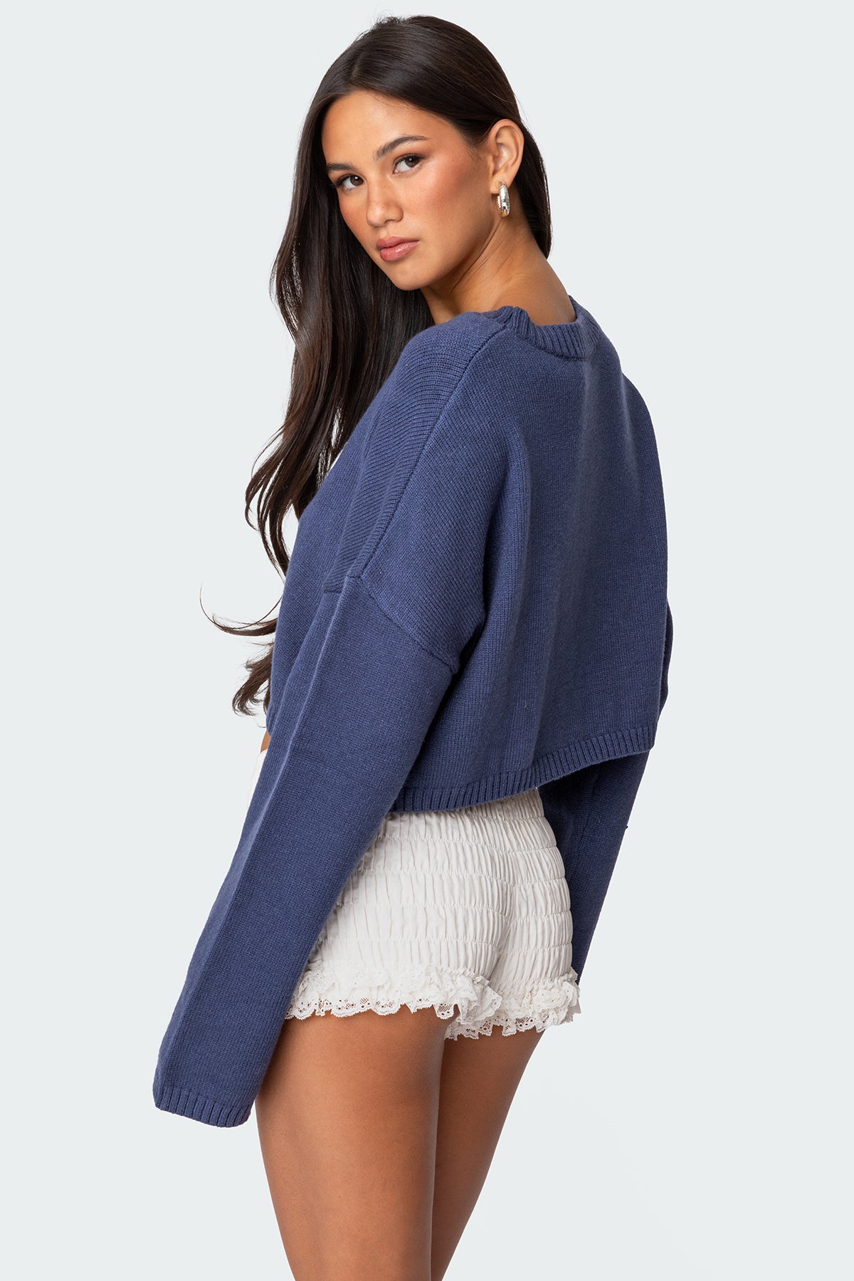 Knit Bow Cropped Sweater - Image 4