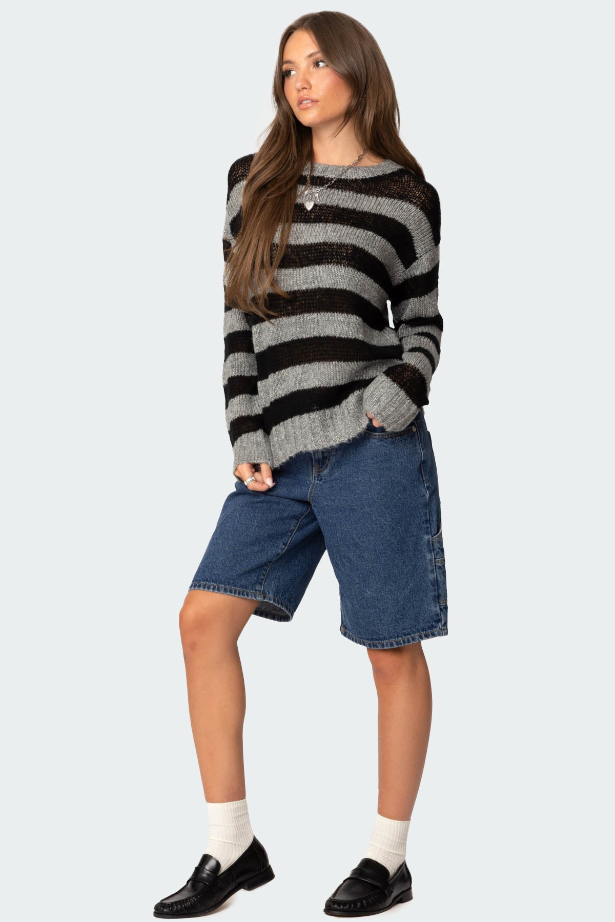 Light Knit Striped Sweater - Image 4
