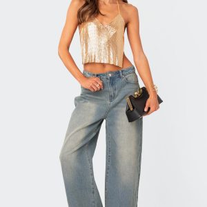 Braya Washed Low Rise Baggy Jeans