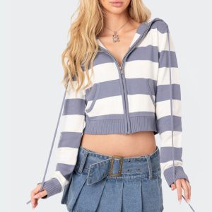 Ginger Knitted Zip Up Hoodie