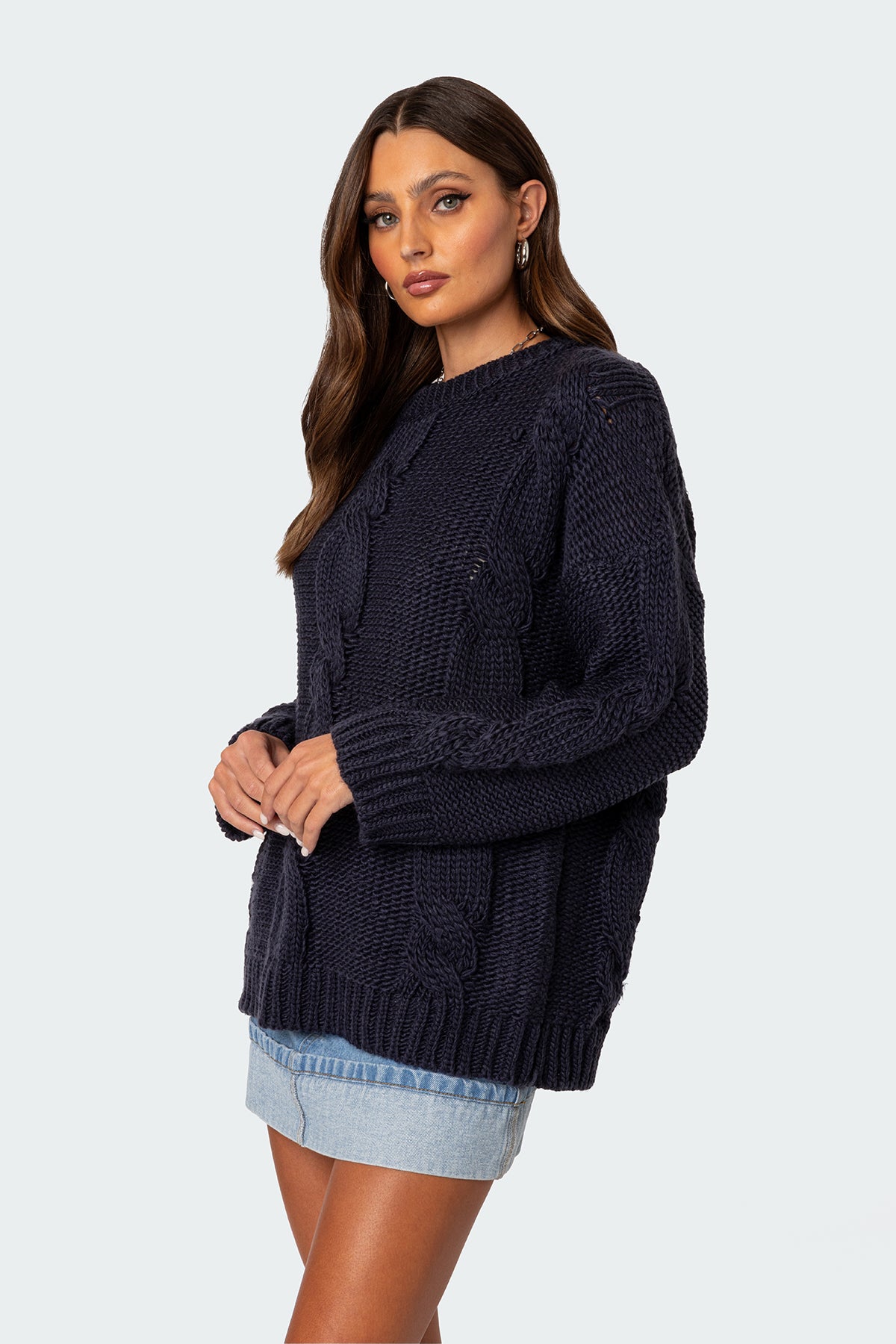 Alene Oversized Cable Knit Sweater - Image 3