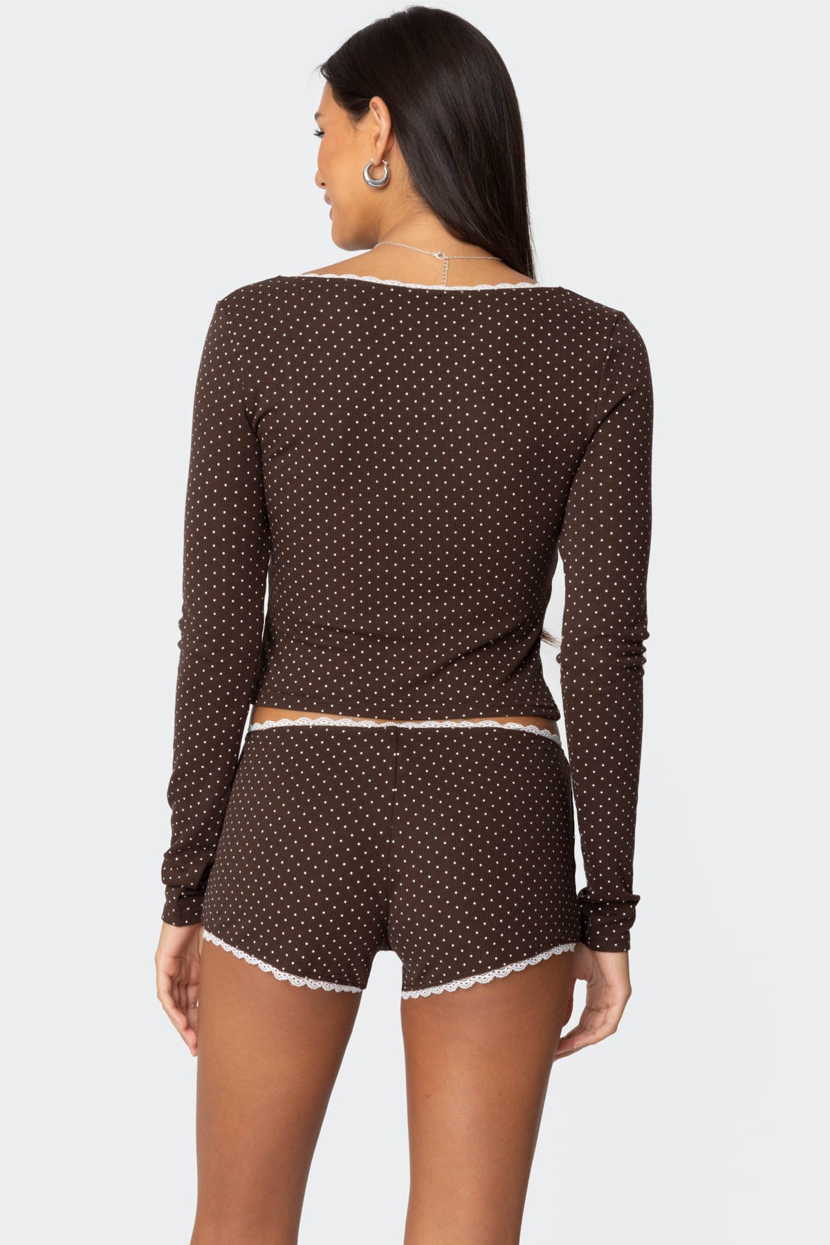 Juliana Polka Dot Ribbed Top - Image 5