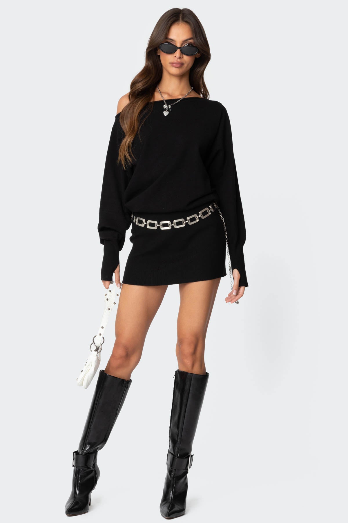 Eve Off Shoulder Knit Mini Dress - Image 2