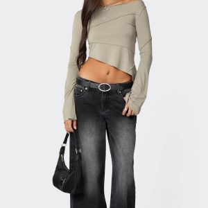 Petite Magda Low Rise Acid Wash Jeans