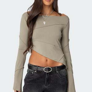 Maura Boat Neck Asymmetric Top