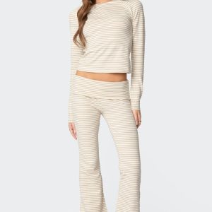 Kaeli Stripey Flared Leggings