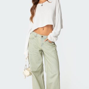 Lannah Textured Low Rise Jeans
