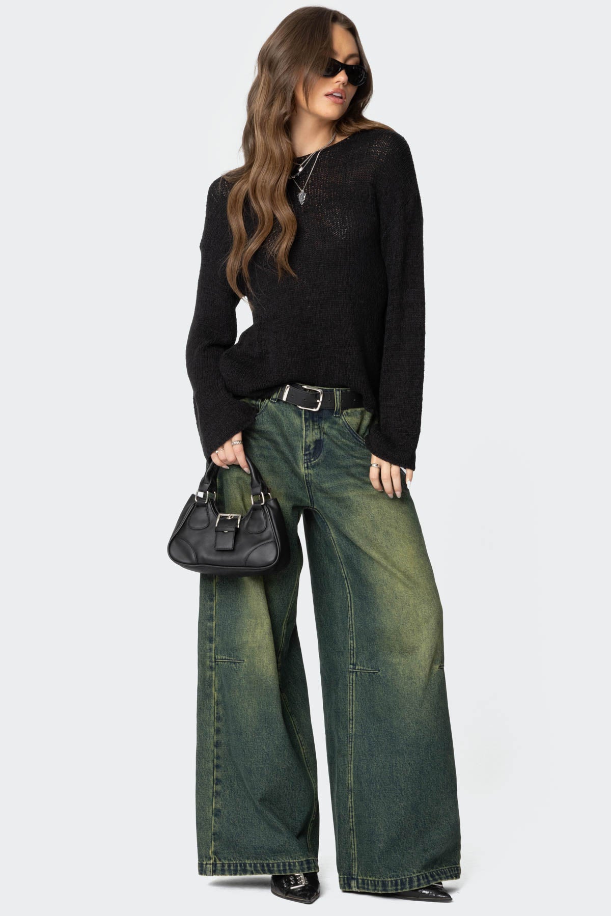 Drop Shoulder Light Knit Sweater - Image 2