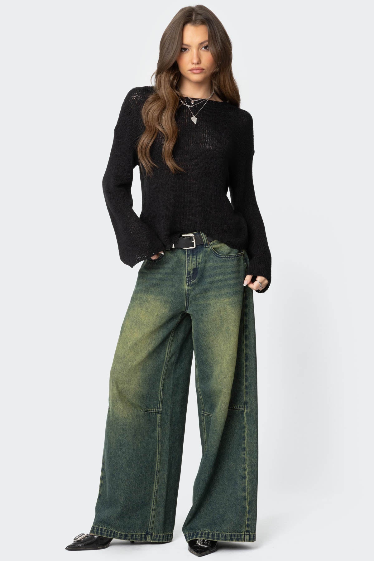 Drop Shoulder Light Knit Sweater - Image 4