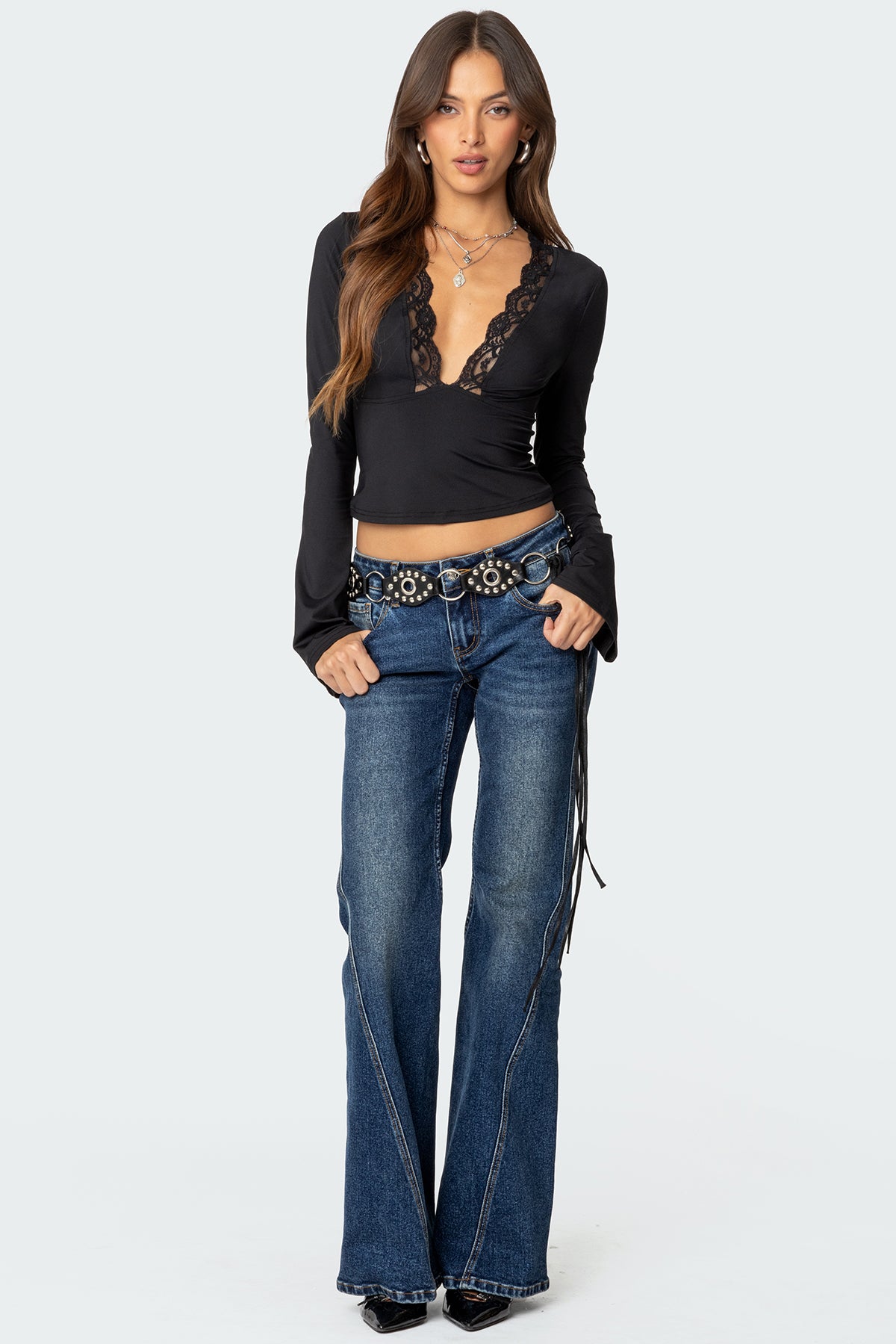 Tina Lacey Plunge Neck Top - Image 4