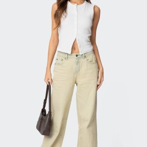 Low Rise Vintage Washed Boyfriend Jeans