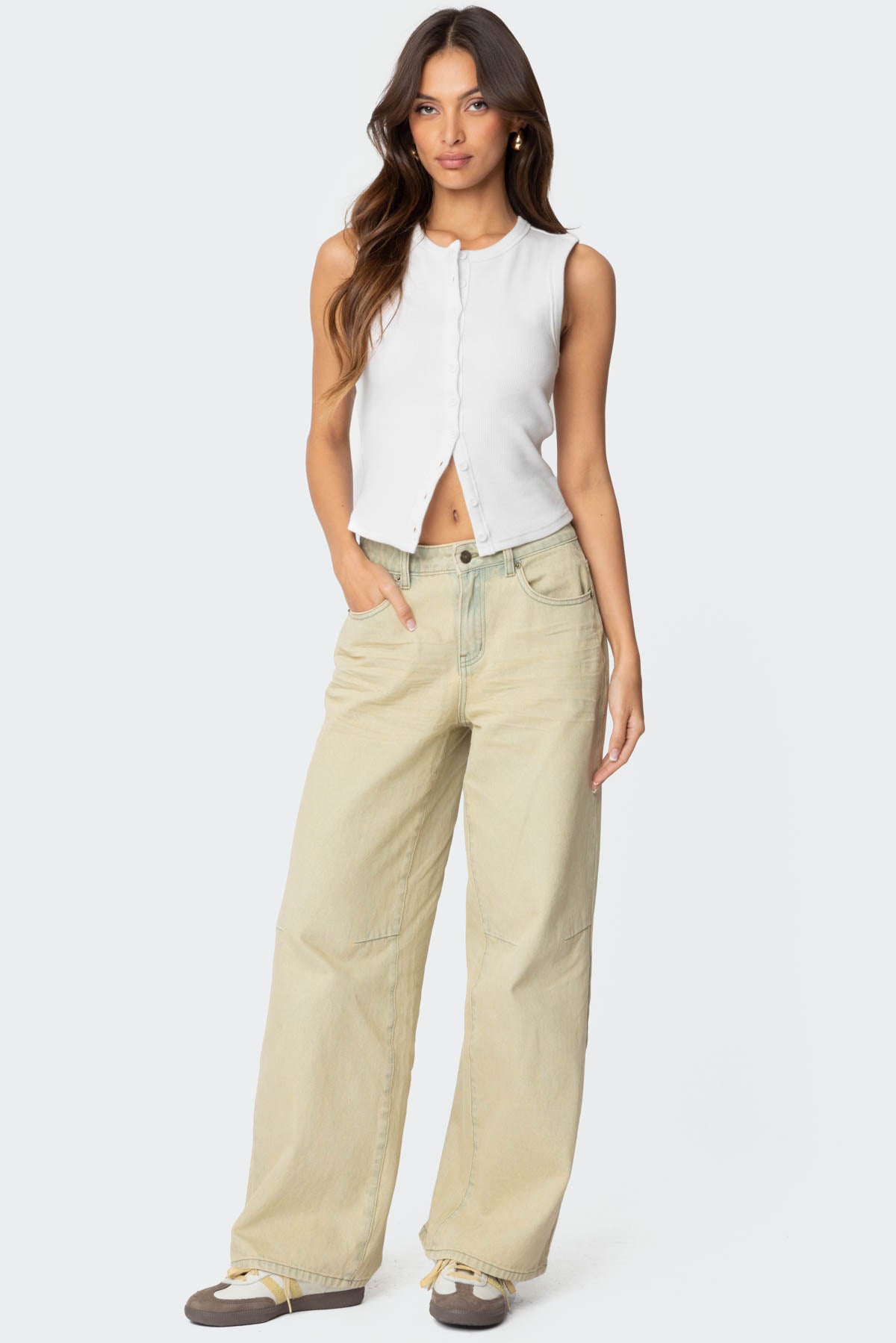 Low Rise Vintage Washed Boyfriend Jeans - Image 4