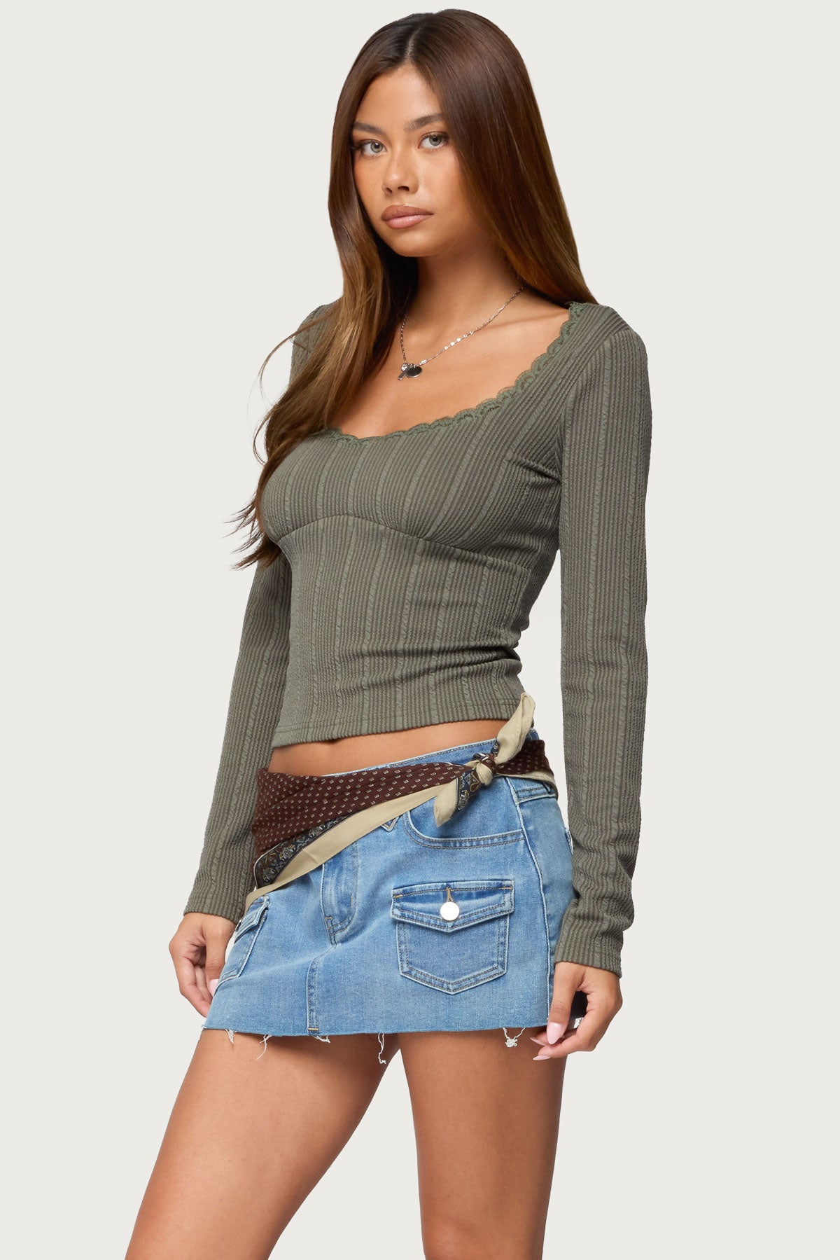 Beatrix Lacey Ribbed Top - Image 3