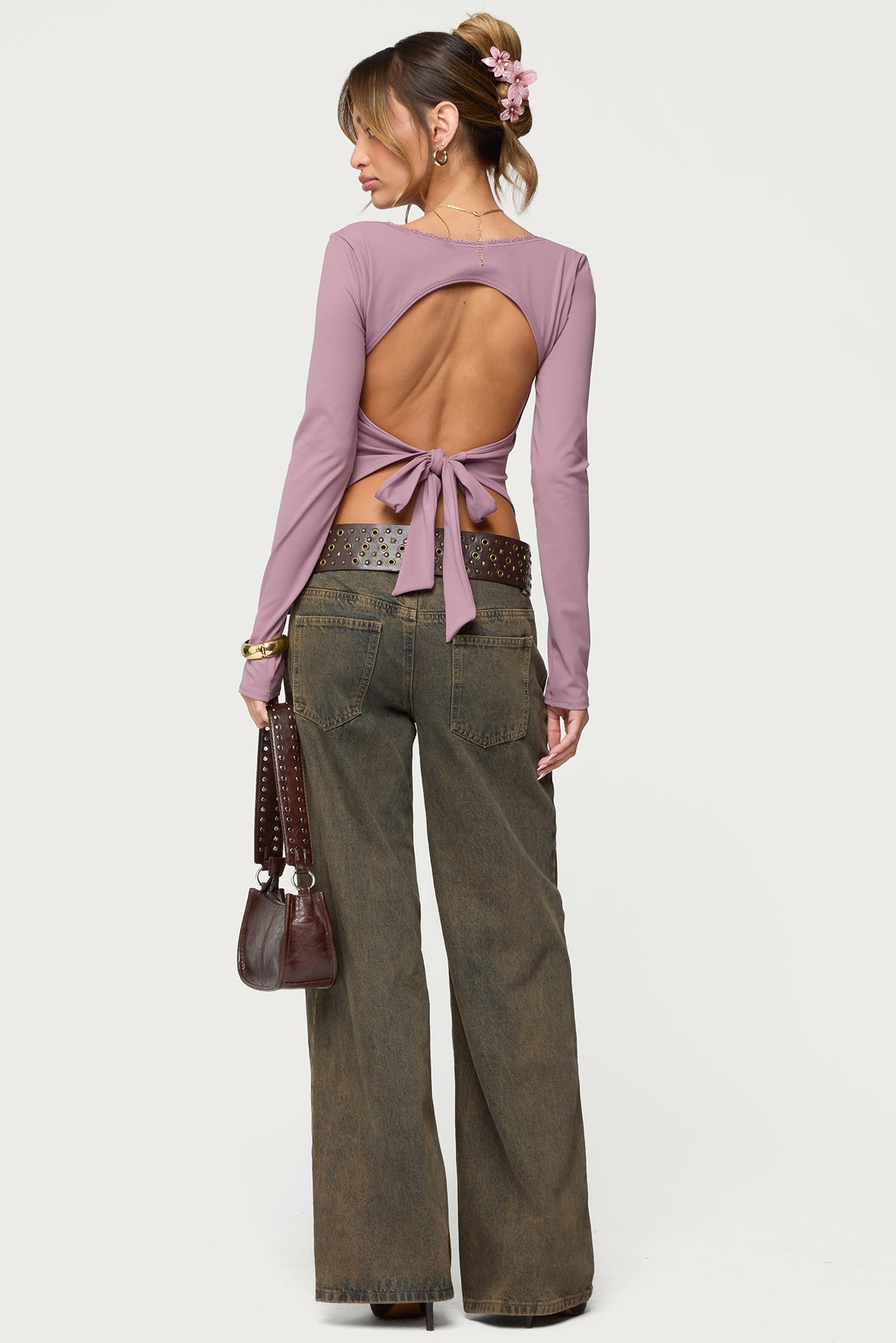 Polly Lacey Tie Back Top - Image 4