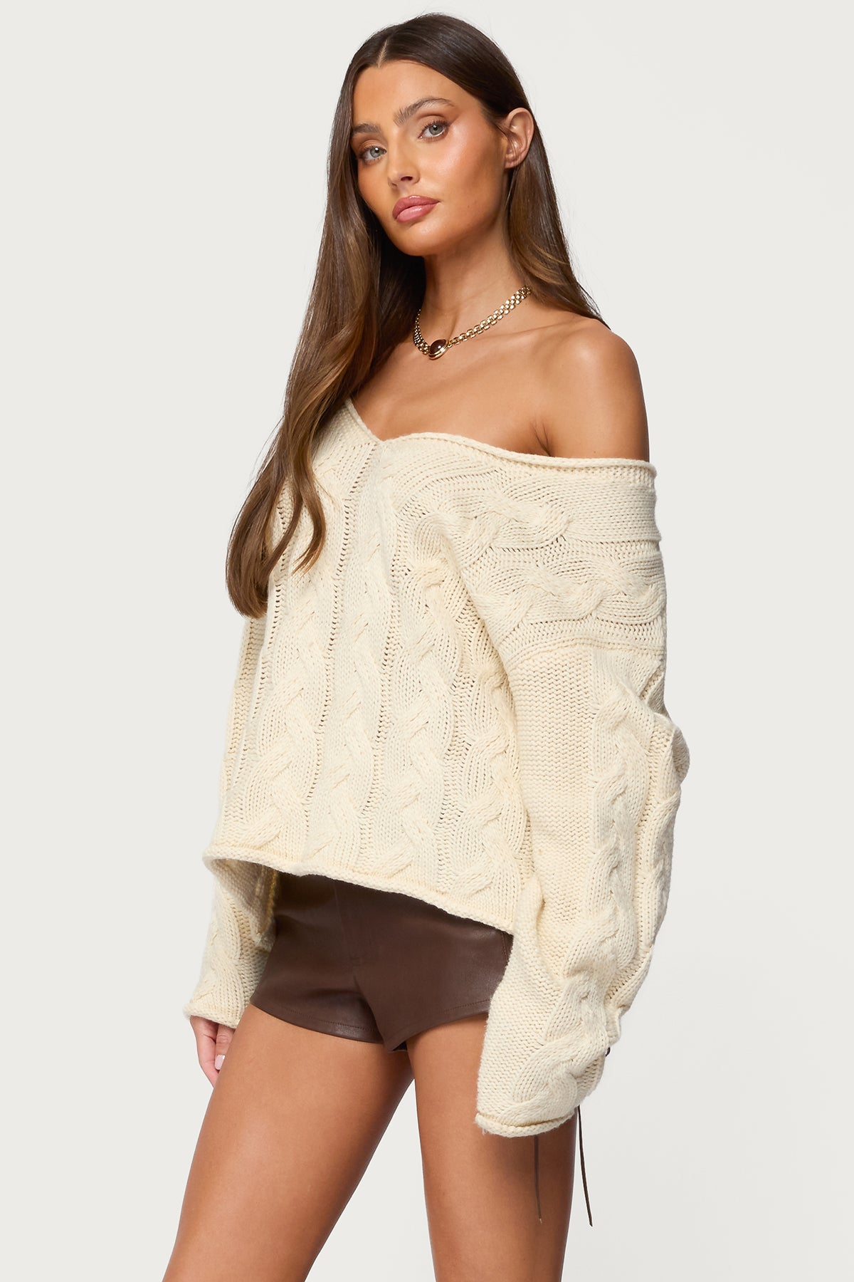 Inga Oversized Cable Knit Sweater - Image 3