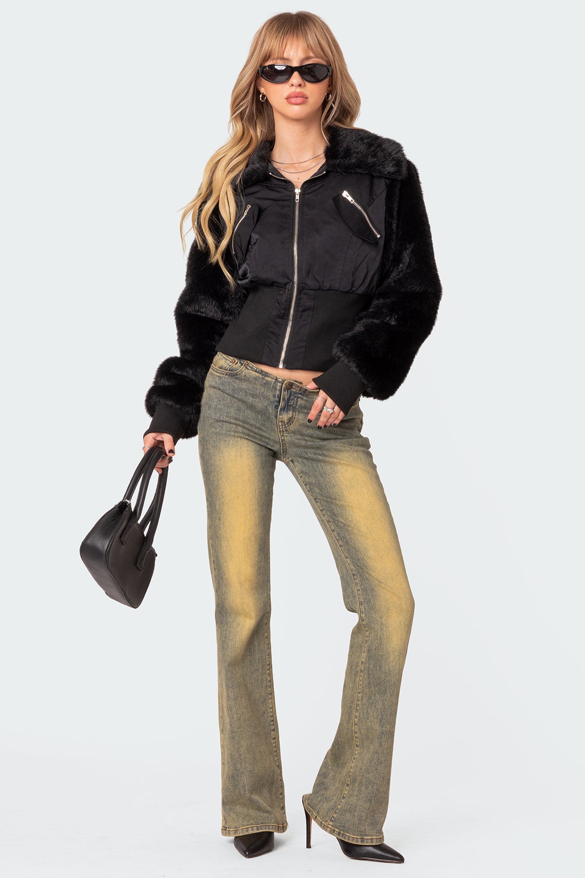 Malliora Faux Fur Nylon Jacket - Image 2