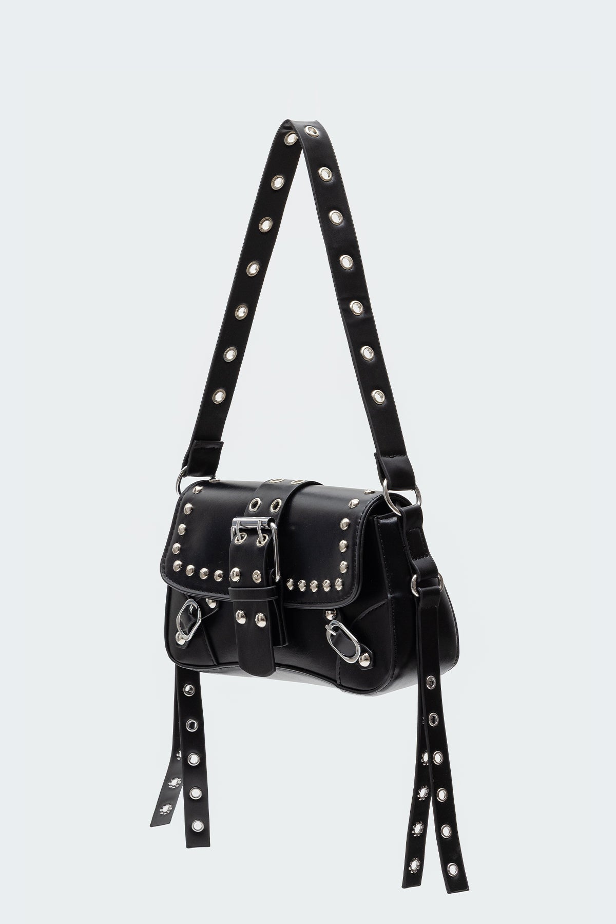Stud & Buckle Faux Leather Bag - Image 3