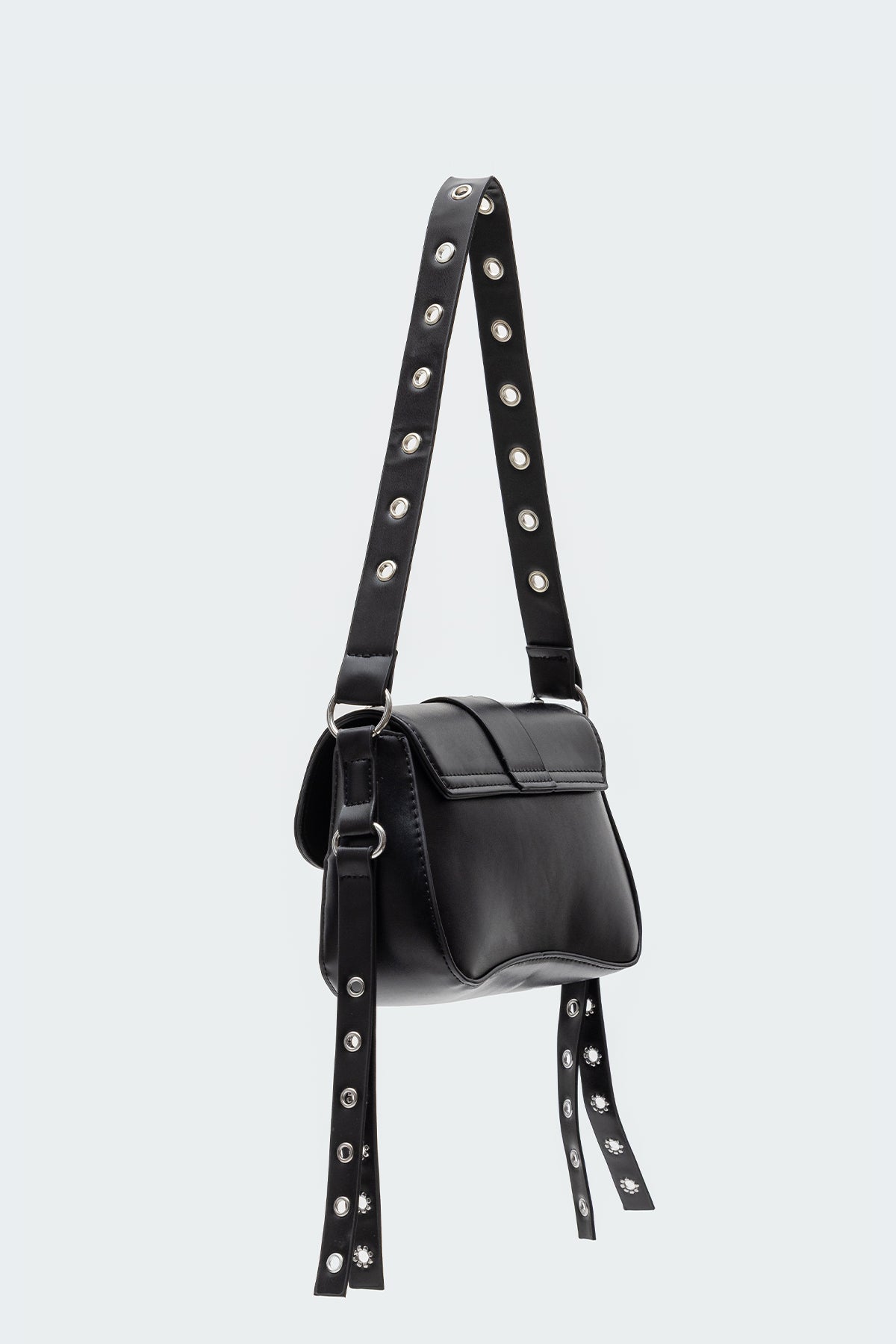 Stud & Buckle Faux Leather Bag - Image 5