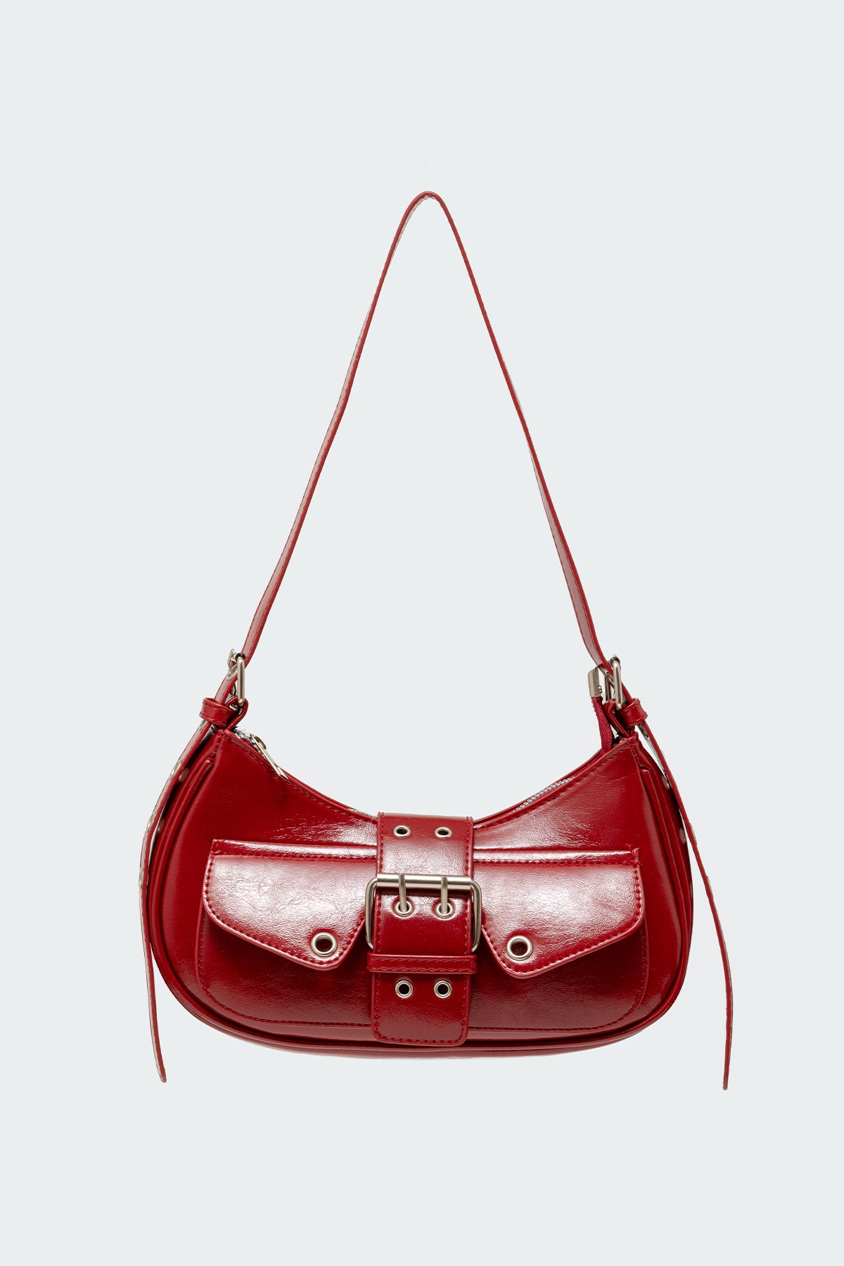 Washed Faux Leather Buckle Bag - Image 2