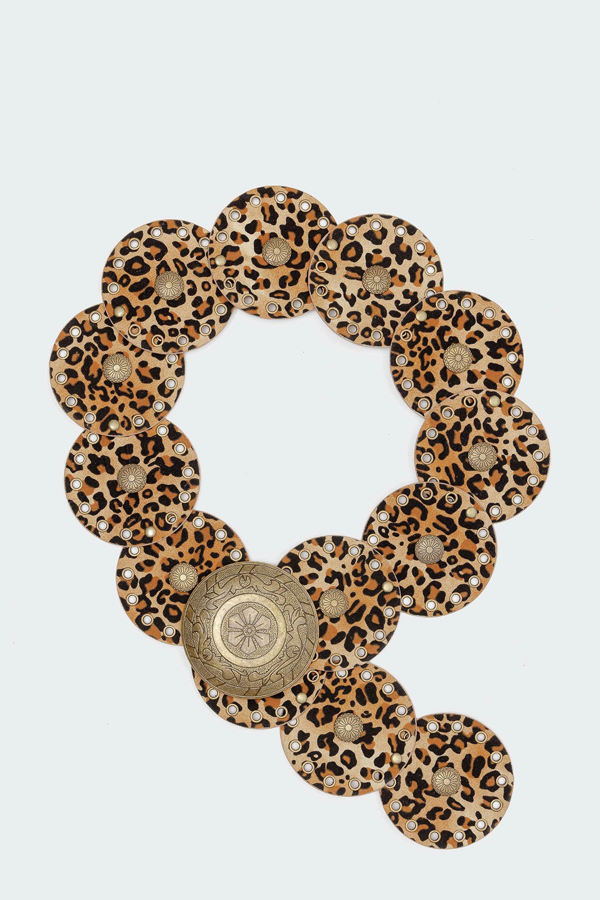 Leopard Faux Leather Western Disc Belt - Image 2