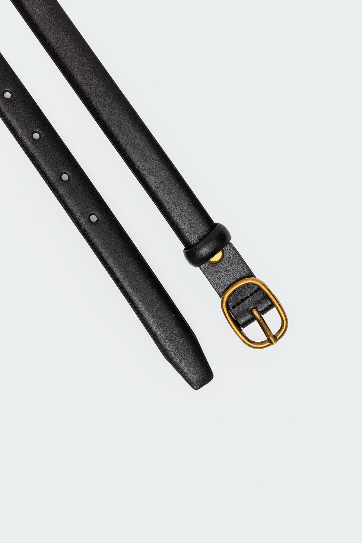 Oval Buckle Faux Leather Belt - Image 3