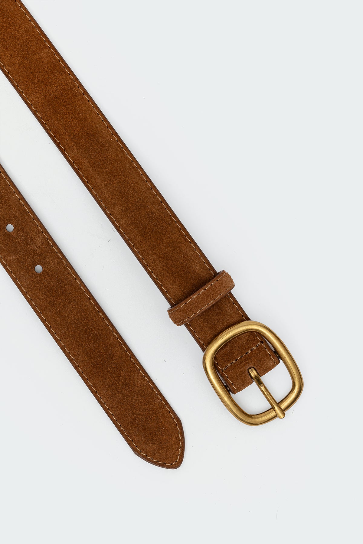 Oval Buckle Faux Suede Belt - Image 3