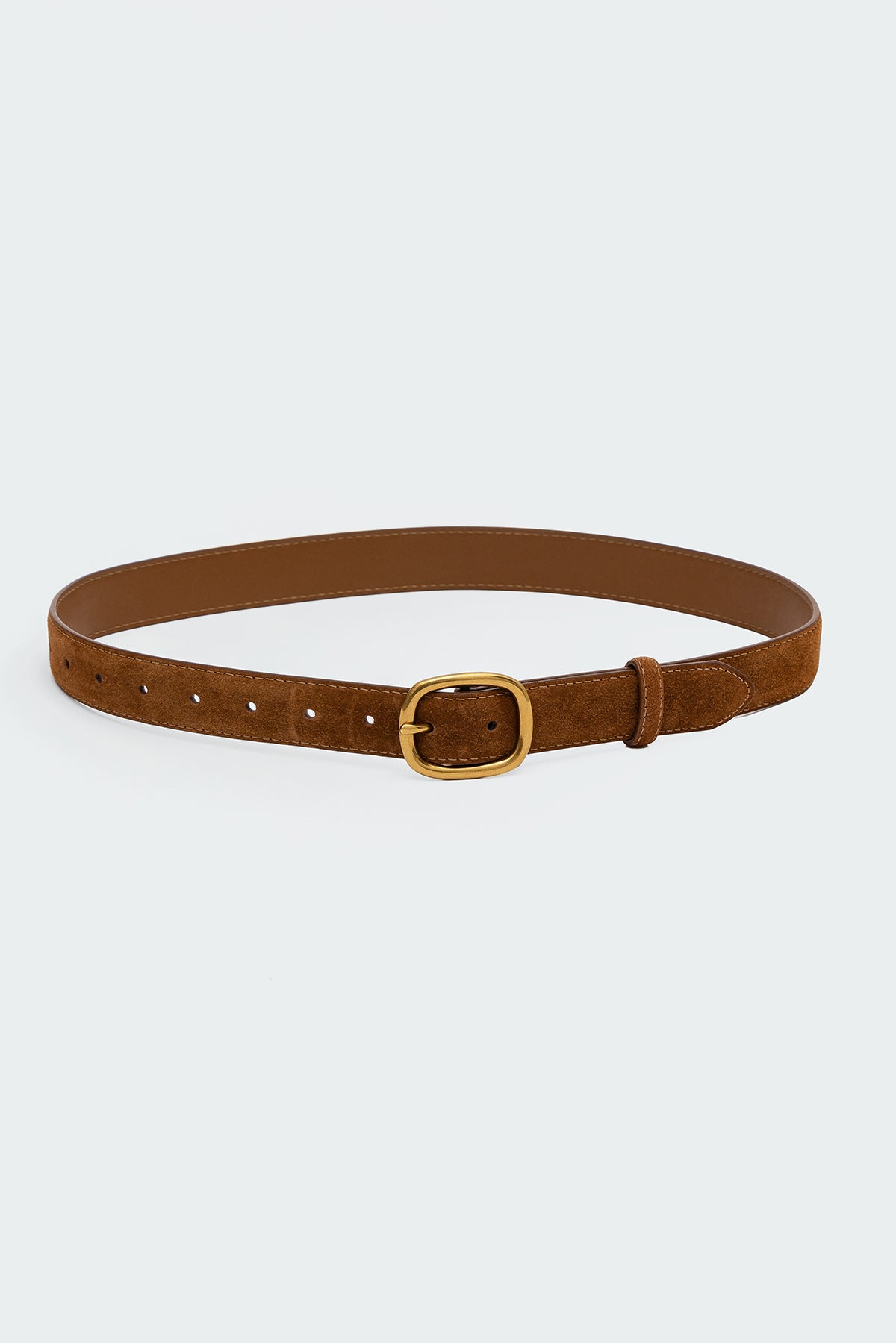 Oval Buckle Faux Suede Belt - Image 2