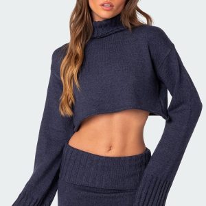 Gino Cropped Turtle Neck Sweater