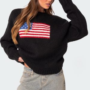 USA Oversized Chunky Knit Sweater