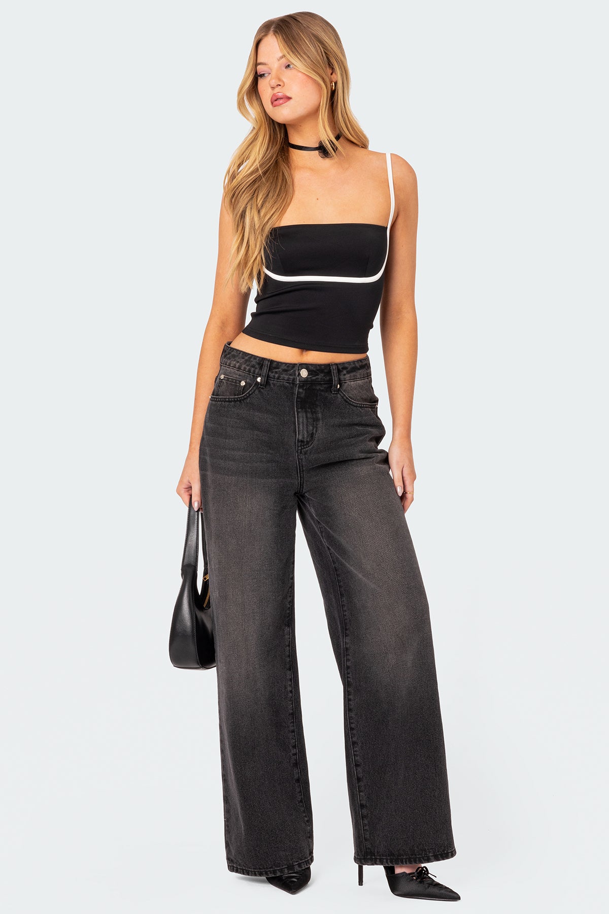 Yang Contrast Strap Tank Top - Image 2