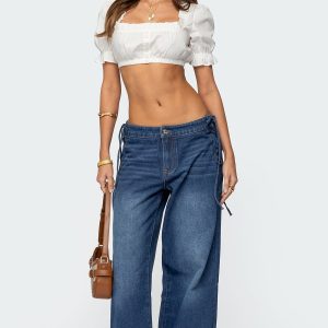 Katt Lace Up Baggy Jeans