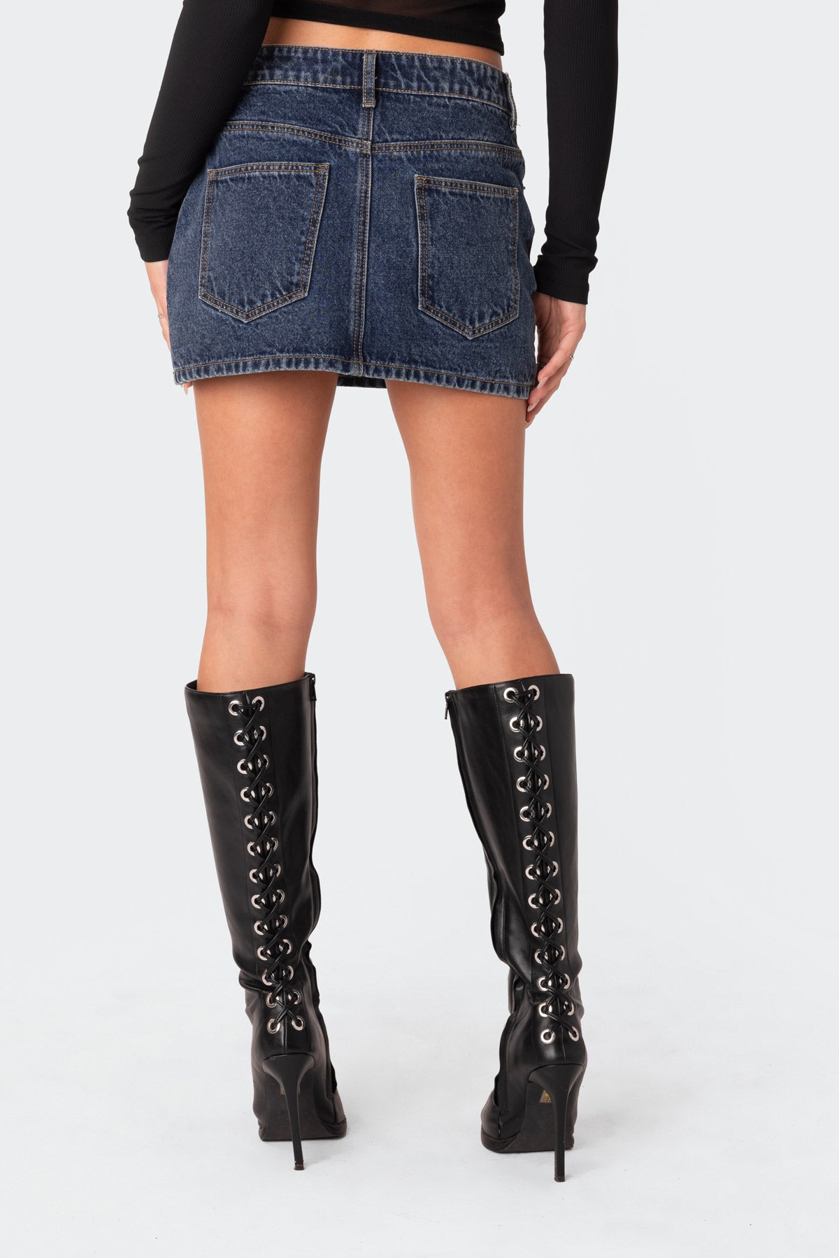 Stars Align Low Rise Denim Mini Skirt - Image 5