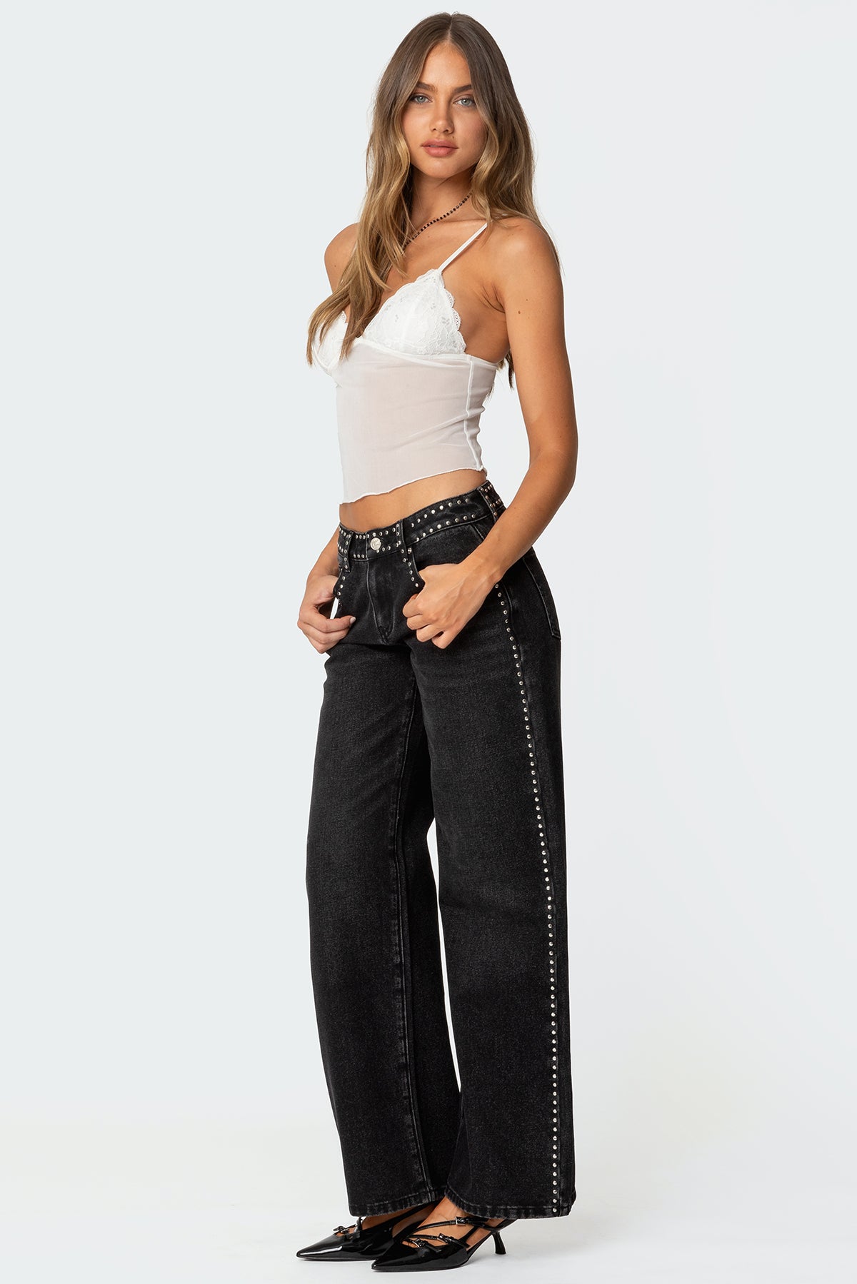 Malika Lacey Sheer Mesh Tank Top - Image 3