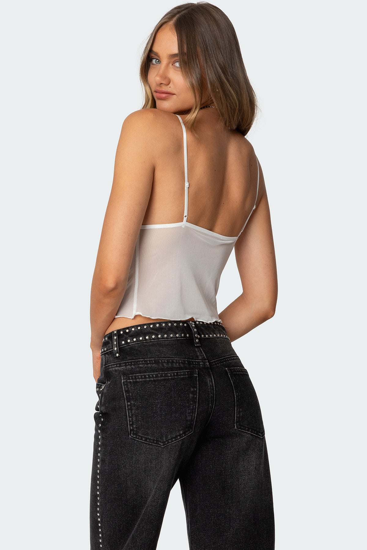Malika Lacey Sheer Mesh Tank Top - Image 4