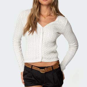 Odelia Cable Knit Cardigan